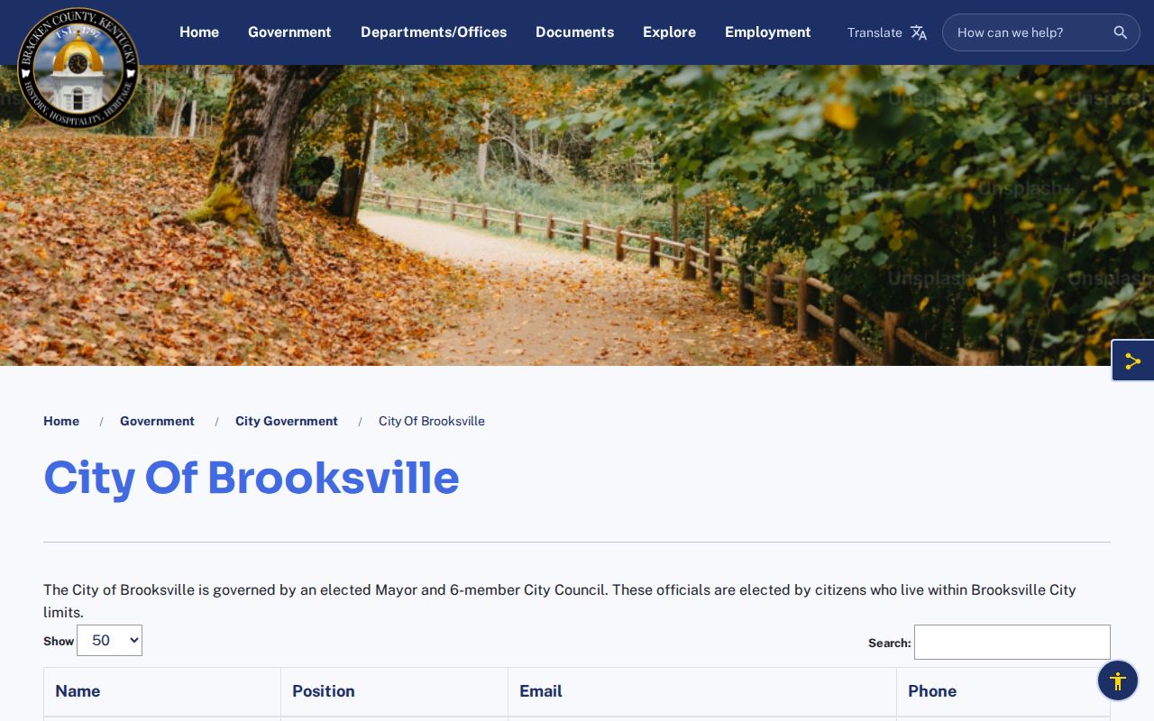 Brooksville Kentucky official city police contact for arrest records