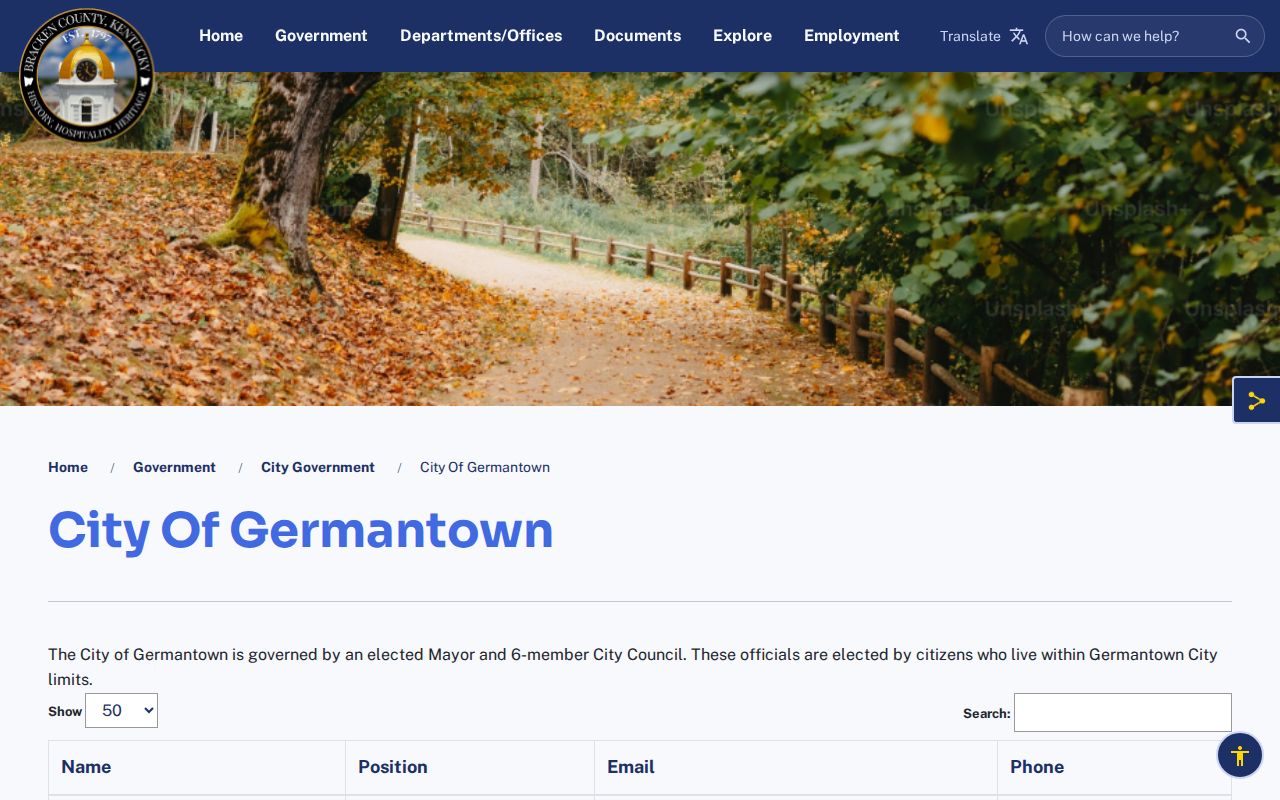 Germantown Kentucky official city page for arrest agency context