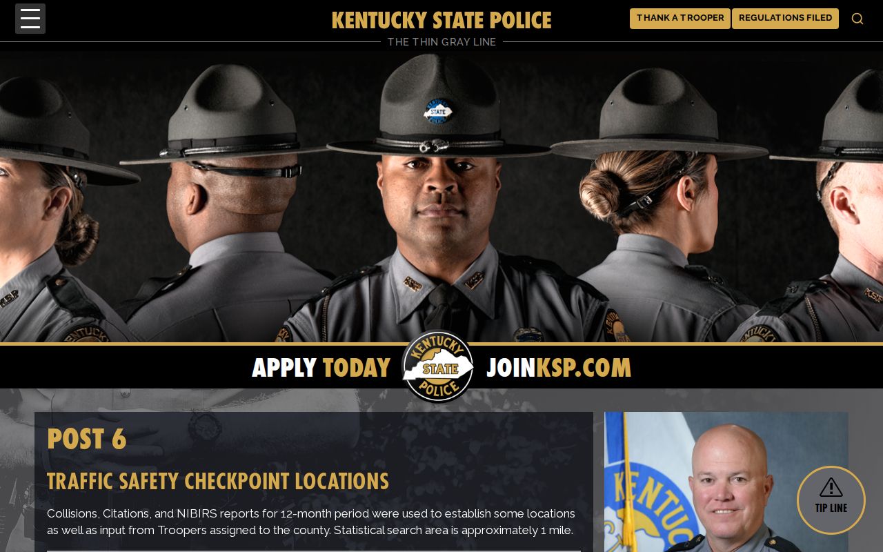 Kentucky State Police Post 6 Germantown enforcement location page